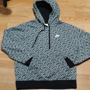 Nike Black and White Patterned Hoodie